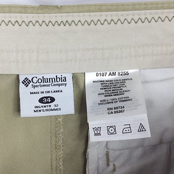 Columbia Pants Mens Size 34x30 Beige Khaki Straight Leg Cotton Chino - Picture 6 of 6